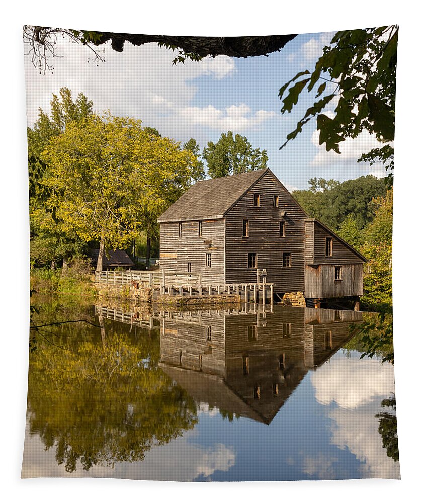 Raleigh Tapestry featuring the photograph Yates Mill Reflection by Rick Nelson