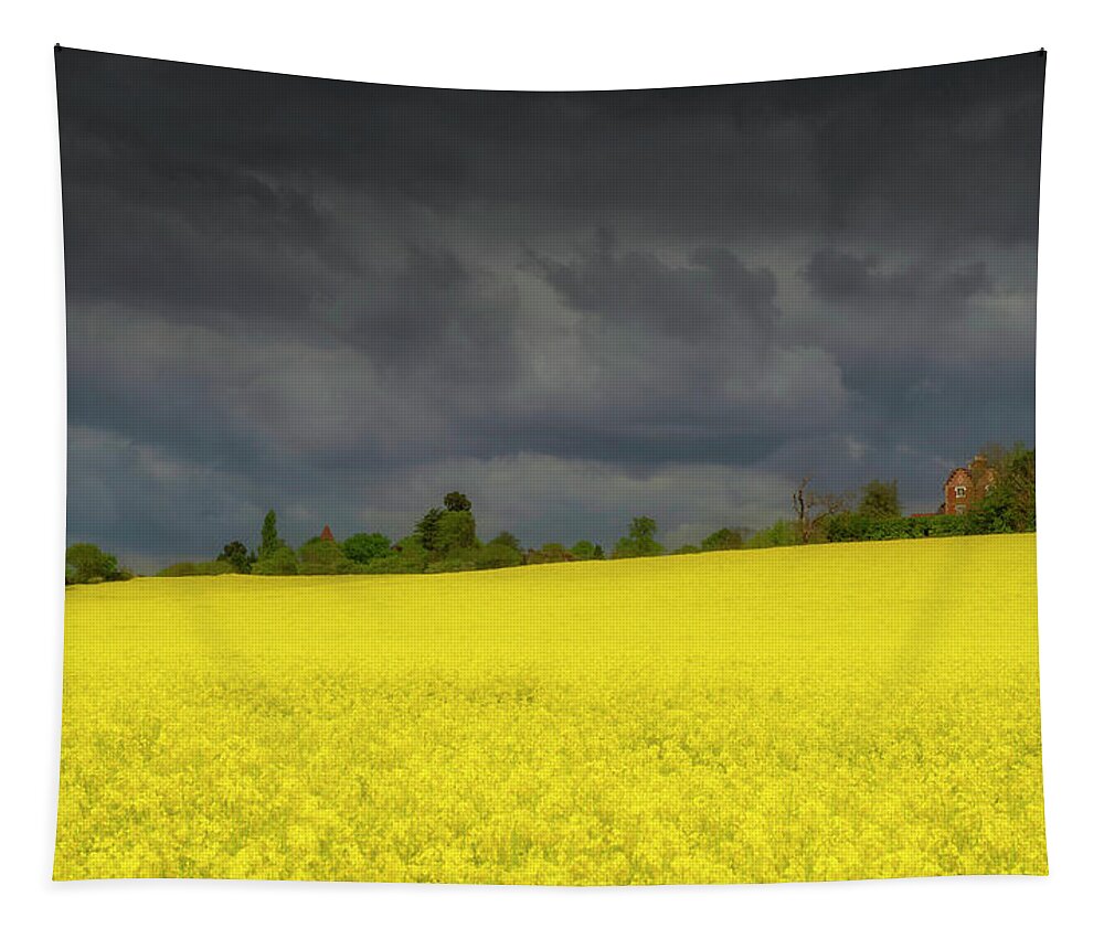 Landscape Tapestry featuring the photograph Yellow ocean 3 by Remigiusz MARCZAK