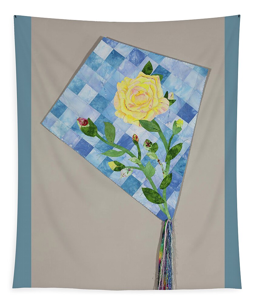 Fiber Art Tapestry featuring the mixed media Yellow Rose of Texas 2 by Vivian Aumond