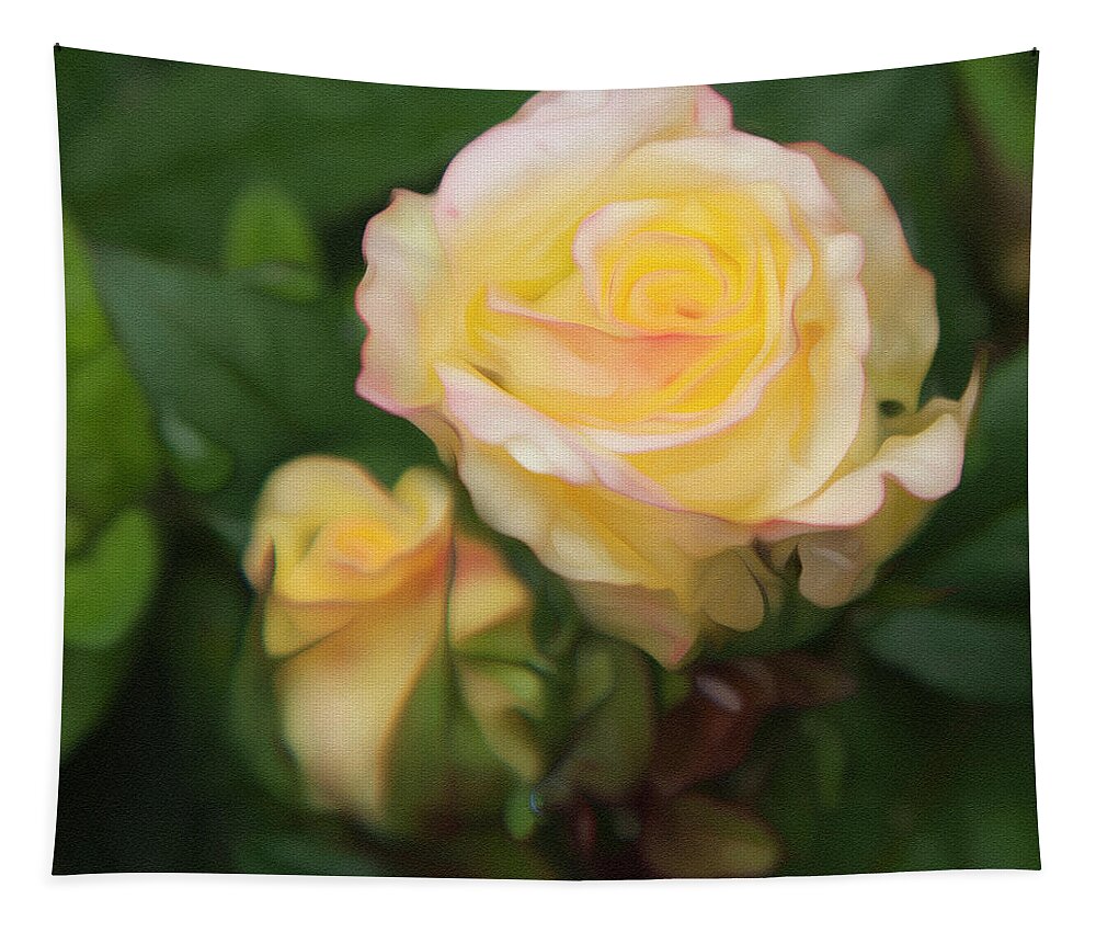 Yellow Rose Tapestry featuring the photograph Yellow Rose by Theresa Tahara