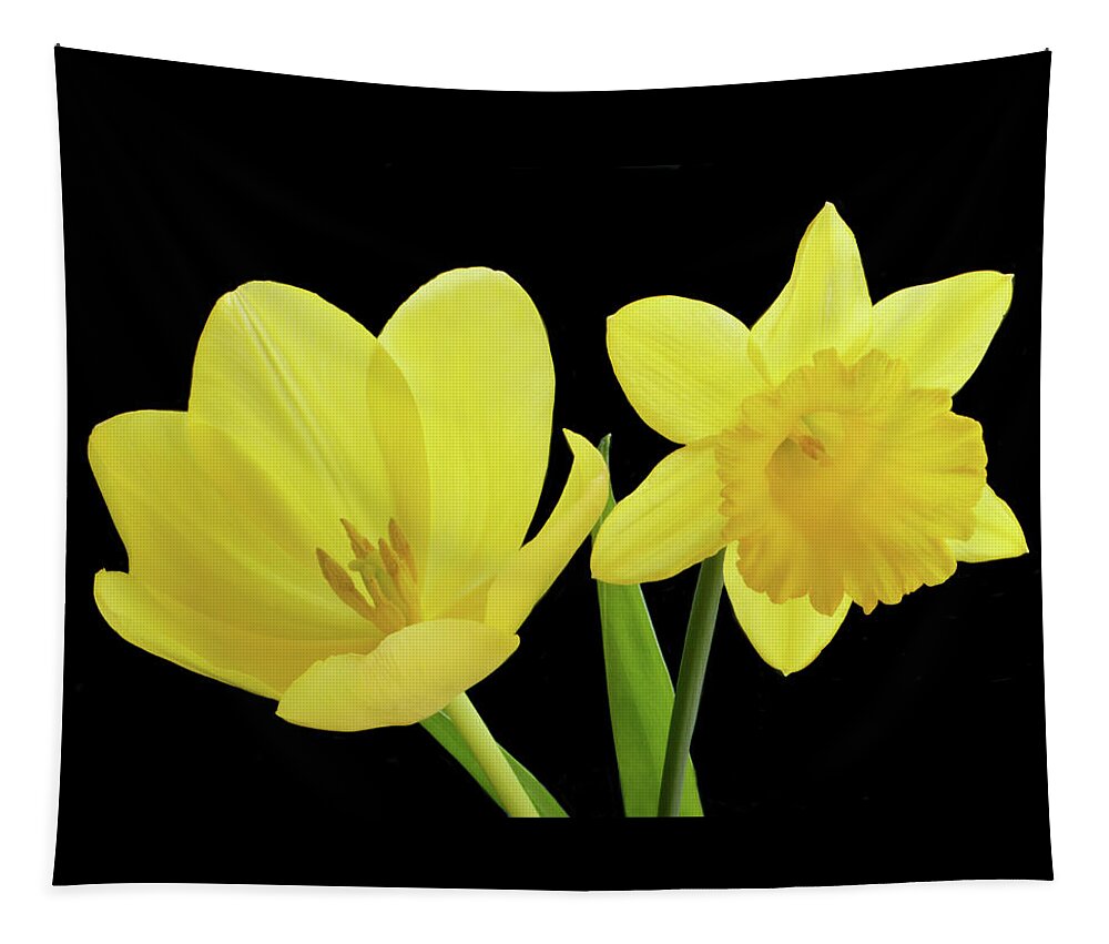 Spring Flowers Tapestry featuring the photograph Yellow Spring Flowers by Terence Davis