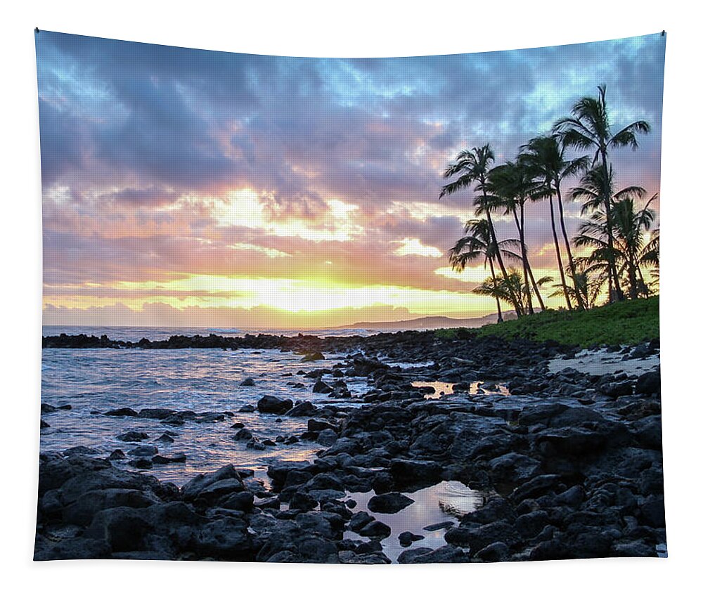 Hawaii Tapestry featuring the photograph Yellow Sunset by Robert Carter