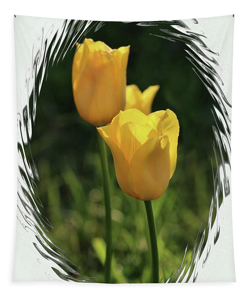 Tulip Tapestry featuring the photograph Yellow Tulips Digital Art by Sandra Huston