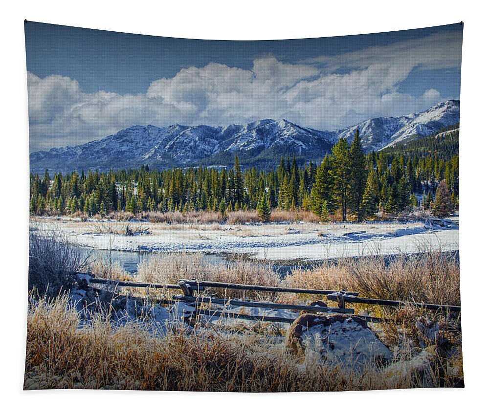 Snow Tapestry featuring the photograph Yellowstone Winter Scenic by Randall Nyhof
