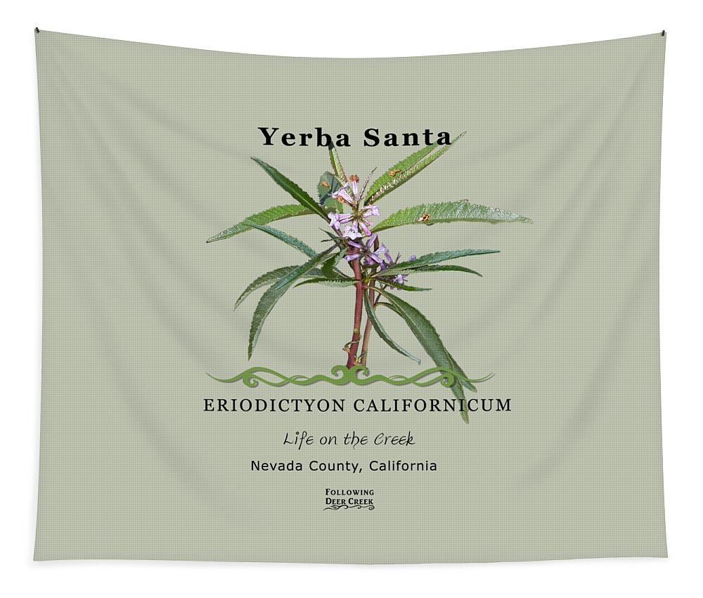 Medicinal Herb Tapestry featuring the digital art Yerba Santa Eriodictyon californicum by Lisa Redfern