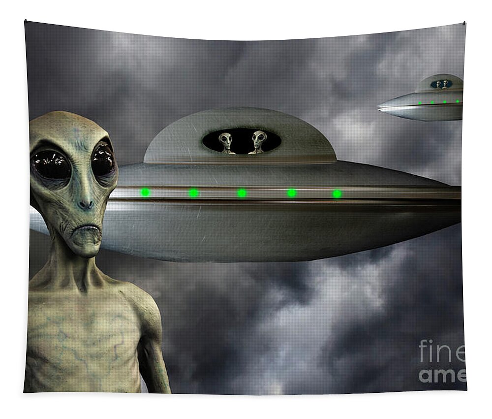Alien Tapestry featuring the photograph You Have No Leader??? by Bob Christopher
