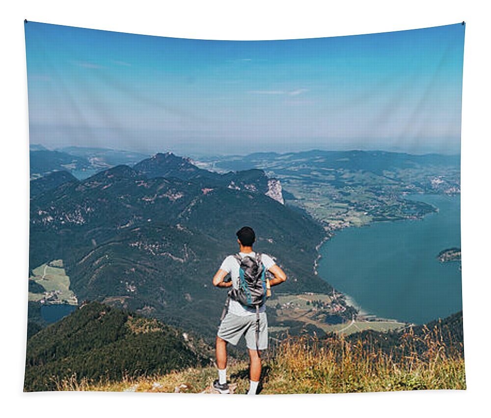 Strobl Tapestry featuring the photograph Schafberg in the Austrian alps by Vaclav Sonnek