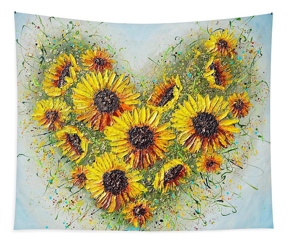 Sunflower Tapestry featuring the painting You're my Sunshine by Amanda Dagg