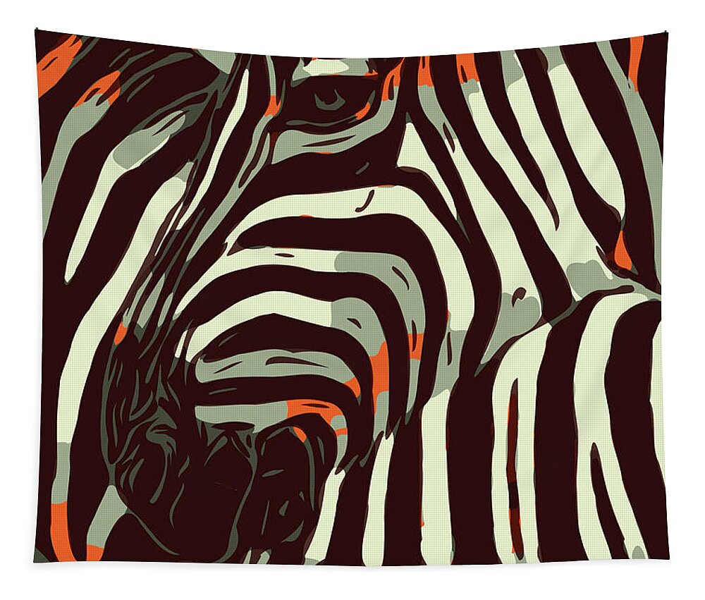 Zebras Tapestry featuring the digital art Zebras by Susan Maxwell Schmidt