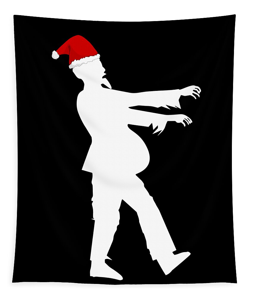Christmas 2023 Tapestry featuring the digital art Zombie Santa by Flippin Sweet Gear