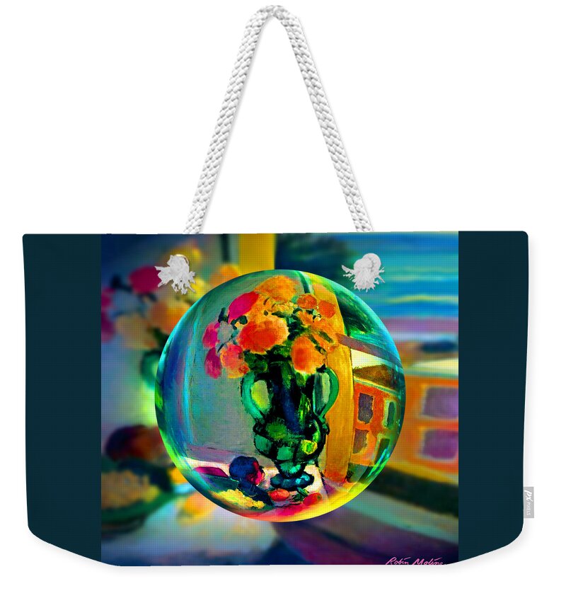 Still Life Weekender Tote Bag featuring the digital art Cercle La Vie en Rose by Robin Moline