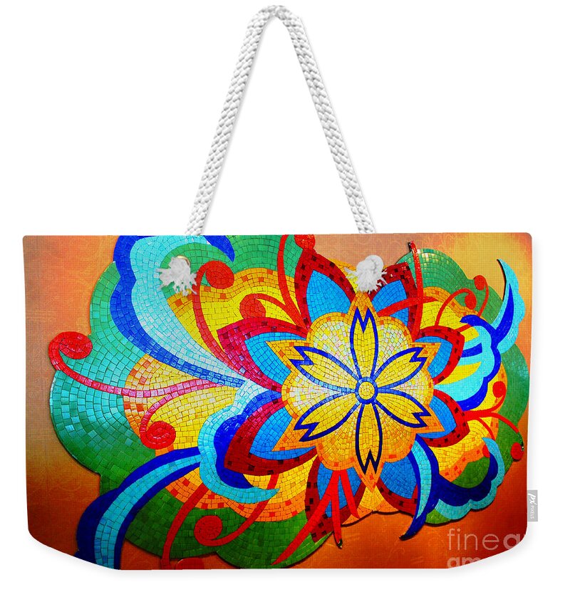 Tile Art Weekender Tote Bag featuring the photograph Colorful Tile Abstract by Judy Palkimas