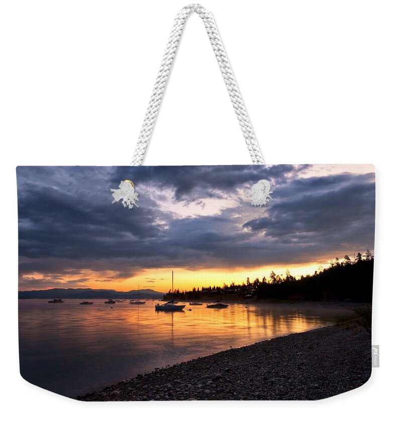 Waterscape Weekender Tote Bag featuring the photograph Daybreak Mooring Waterscape Photograph By Jo Ann Tomaselli by Jo Ann Tomaselli