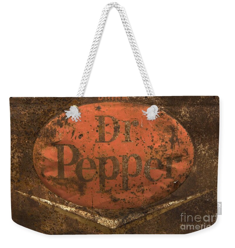 Dr Pepper Sign Weekender Tote Bag featuring the photograph Dr Pepper Vintage Sign by Bob Christopher