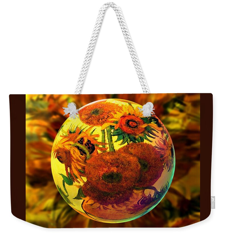  Sunflowers Weekender Tote Bag featuring the digital art  Van Globing Inflorescence by Robin Moline