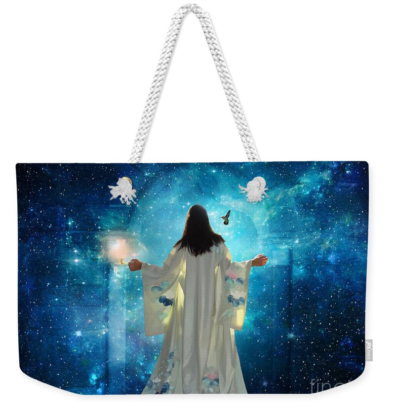 Heavens Door Kingdom Of Heaven Bride Of Christ Revelation Weekender Tote Bag featuring the digital art Heavens Door by Dolores Develde