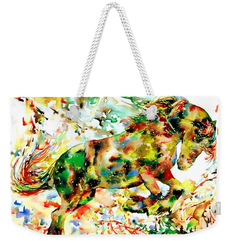 Horse Weekender Tote Bag featuring the painting Horse Painting.2 by Fabrizio Cassetta