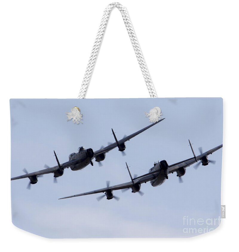 Avro Weekender Tote Bag featuring the photograph Lancaster Moment by Airpower Art