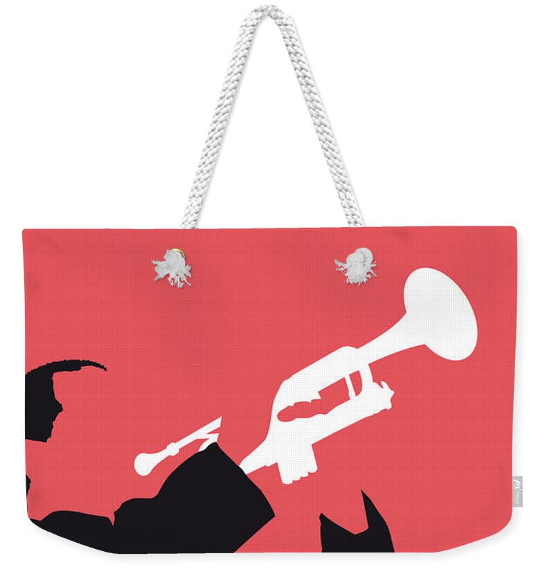Louis Weekender Tote Bag featuring the digital art No012 MY LOUIS ARMSTRONG Minimal Music poster by Chungkong Art