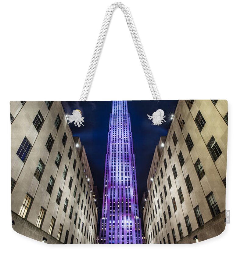 New York Weekender Tote Bag featuring the photograph Rockefeller Center - New York - New York - USA 3 by Larry Marshall