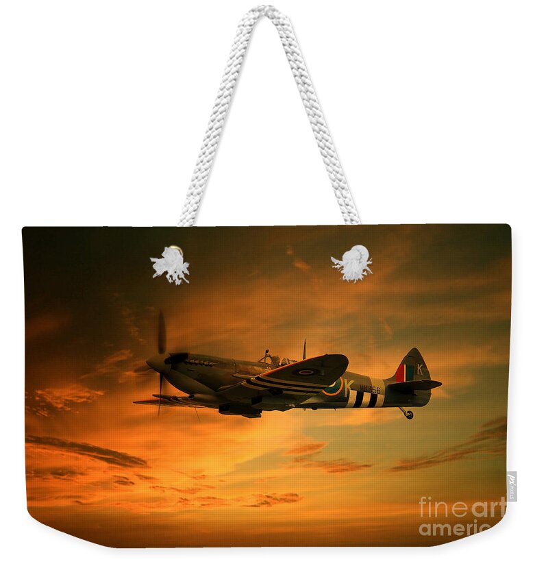 Spitfire Art Weekender Tote Bag featuring the digital art Spitfire Glory by Airpower Art
