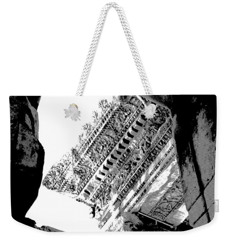 Turkey Weekender Tote Bag featuring the photograph Window with Classic View - Ephesus by Jacqueline M Lewis