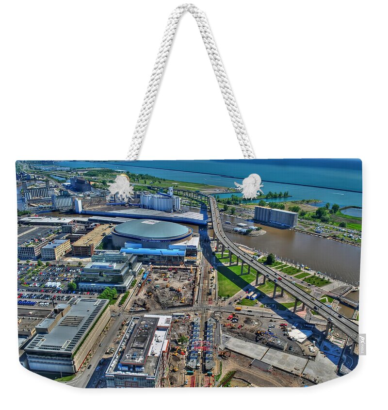 Hsbc Weekender Tote Bag featuring the photograph 001 Visual Highs of the Queen City by Michael Frank Jr