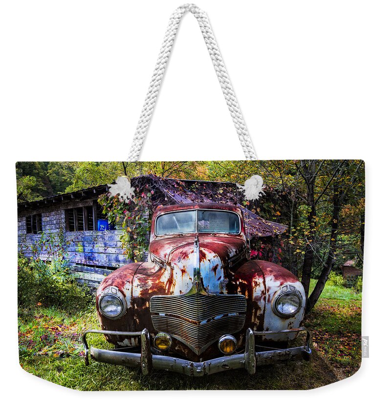 1940 Weekender Tote Bag featuring the photograph 1940 Dodge #2 by Debra and Dave Vanderlaan