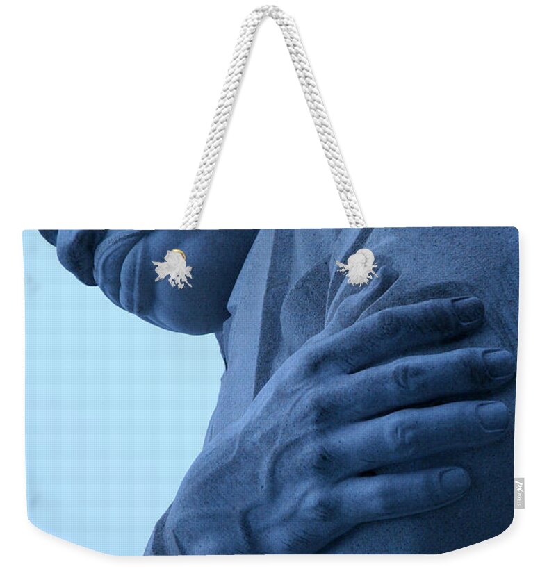 Martin Luther King Weekender Tote Bag featuring the photograph A Blue Martin Luther King - 2 by Cora Wandel