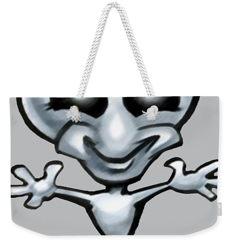 Alien Weekender Tote Bag featuring the digital art Alien #2 by Kevin Middleton