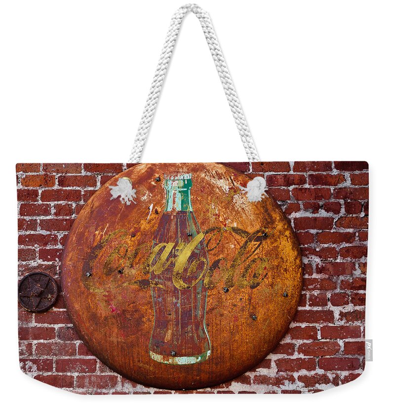 Vintage Weekender Tote Bag featuring the photograph Antique Coke sign 1 by David Smith