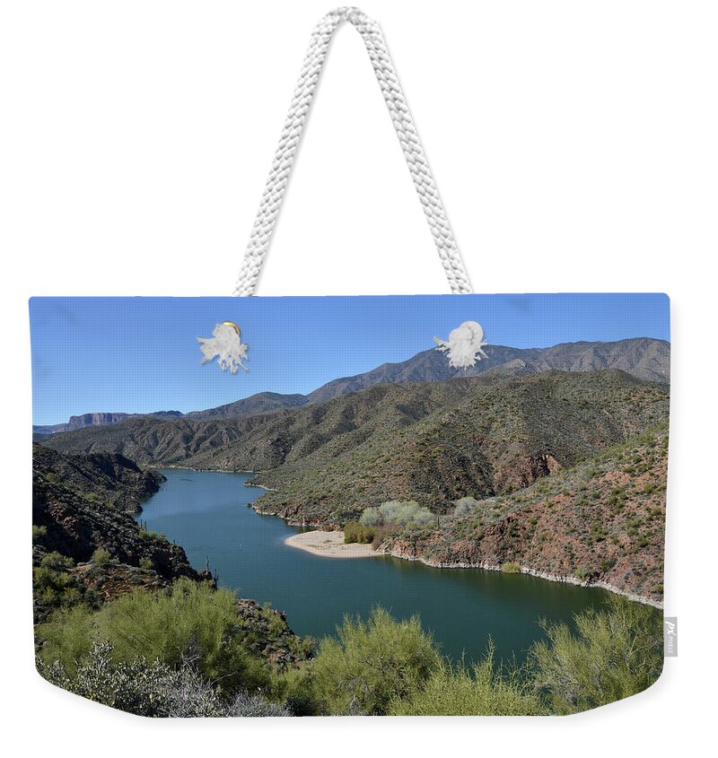 Tranquility Weekender Tote Bag featuring the photograph Apache Lake #1 by Federica Grassi