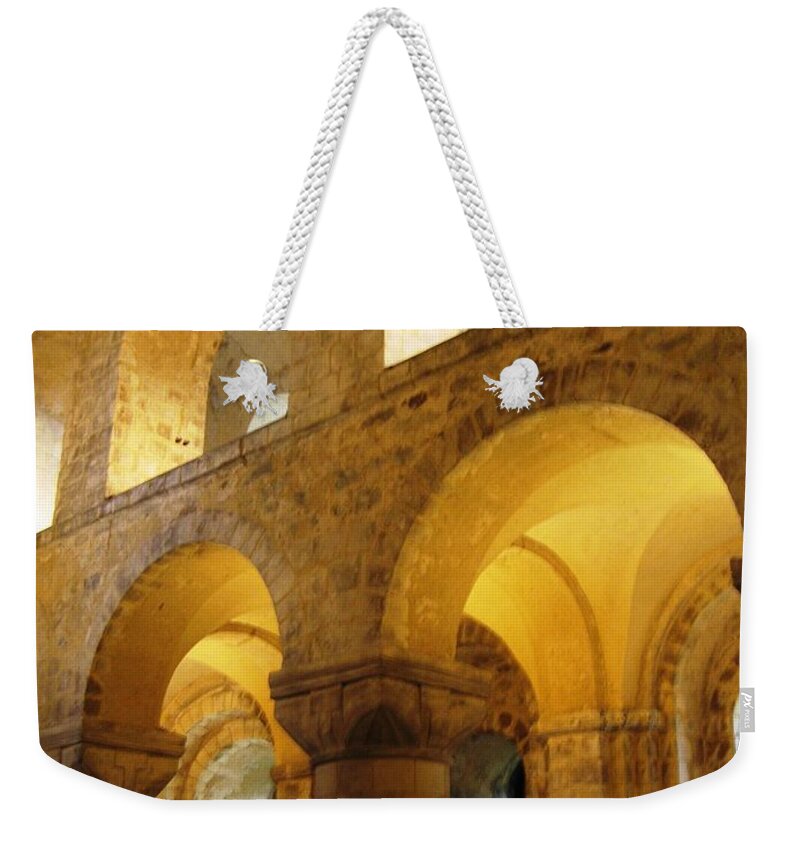 St. John's Chapel Weekender Tote Bag featuring the photograph Arches by Denise Railey