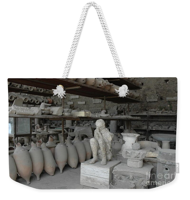 Artifacts Weekender Tote Bag featuring the photograph Artifacts From Vesuvius Eruption #1 by Catherine Ursillo
