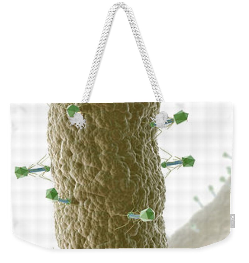 Ill Weekender Tote Bag featuring the photograph Bacteriophages #1 by Science Picture Co