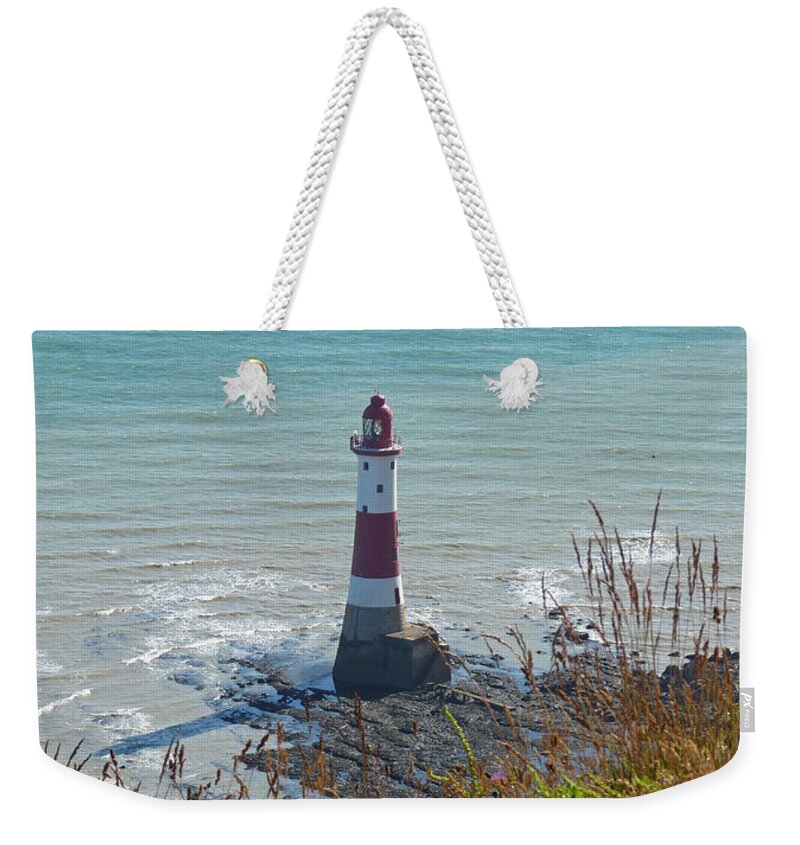 Lighthouse Beachy Head Weekender Tote Bag featuring the photograph Beachy Head Lighthouse - East Sussex - England by Phil Banks