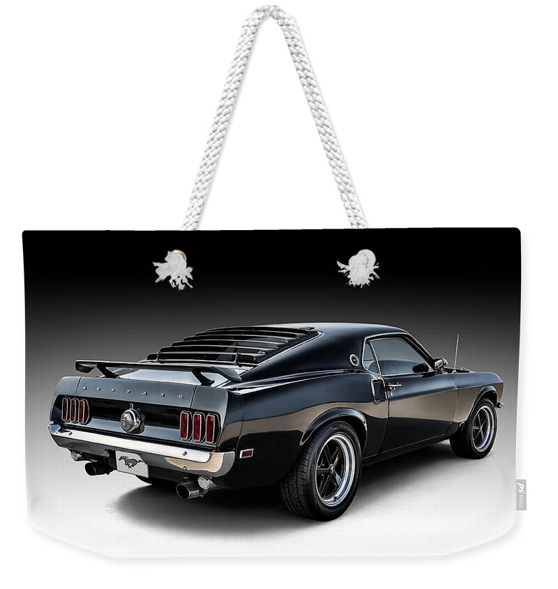 Mustang Weekender Tote Bag featuring the digital art Black Stallion by Douglas Pittman