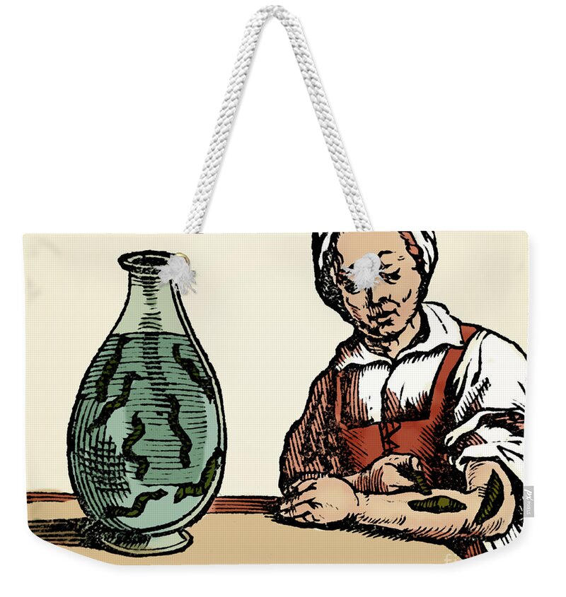 Medical Weekender Tote Bag featuring the photograph Bloodletting Leech Method #2 by Science Source