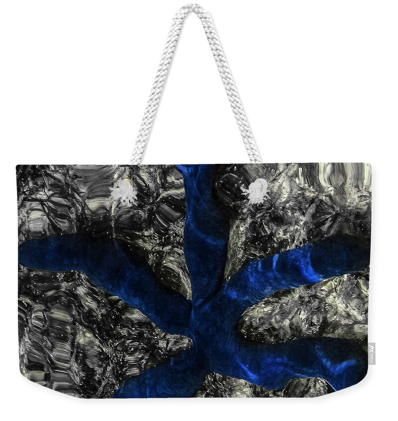 Blue Starfish Weekender Tote Bag featuring the photograph Blue Starfish by Eye Olating Images