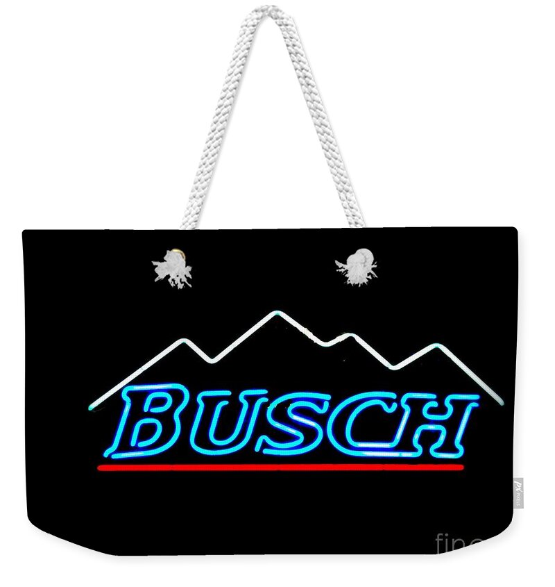  Weekender Tote Bag featuring the photograph Busch Light by Kelly Awad