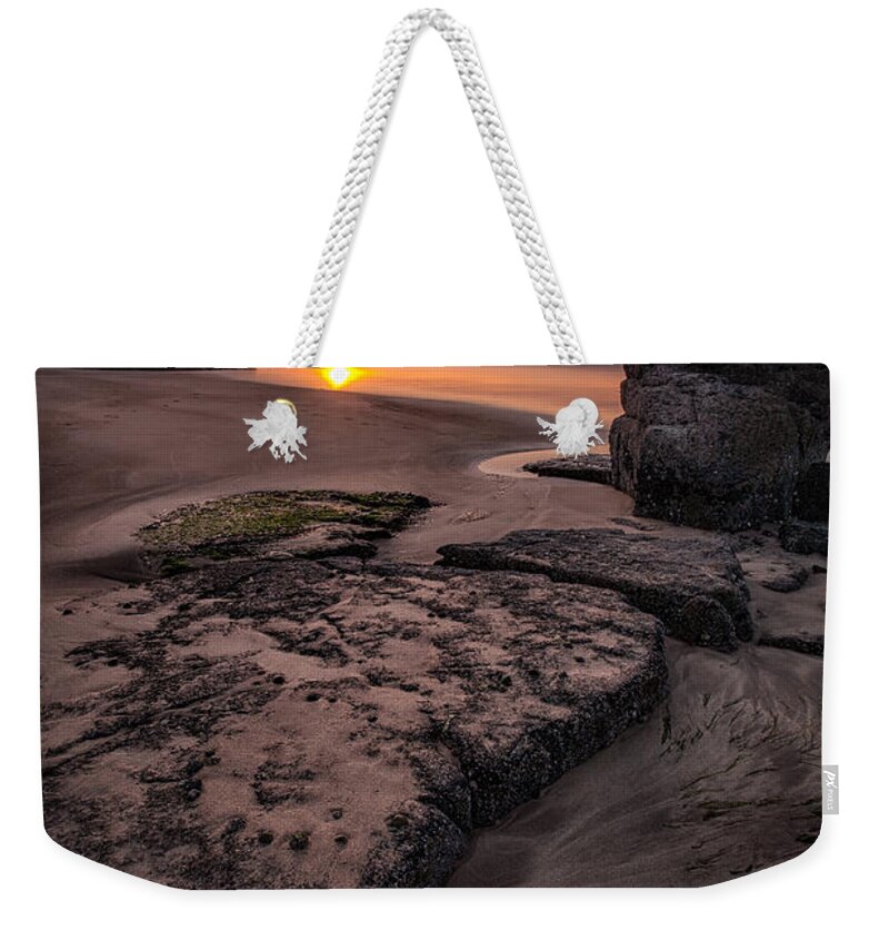 Ireland Weekender Tote Bag featuring the photograph Castlerock Sunset 1 by Nigel R Bell