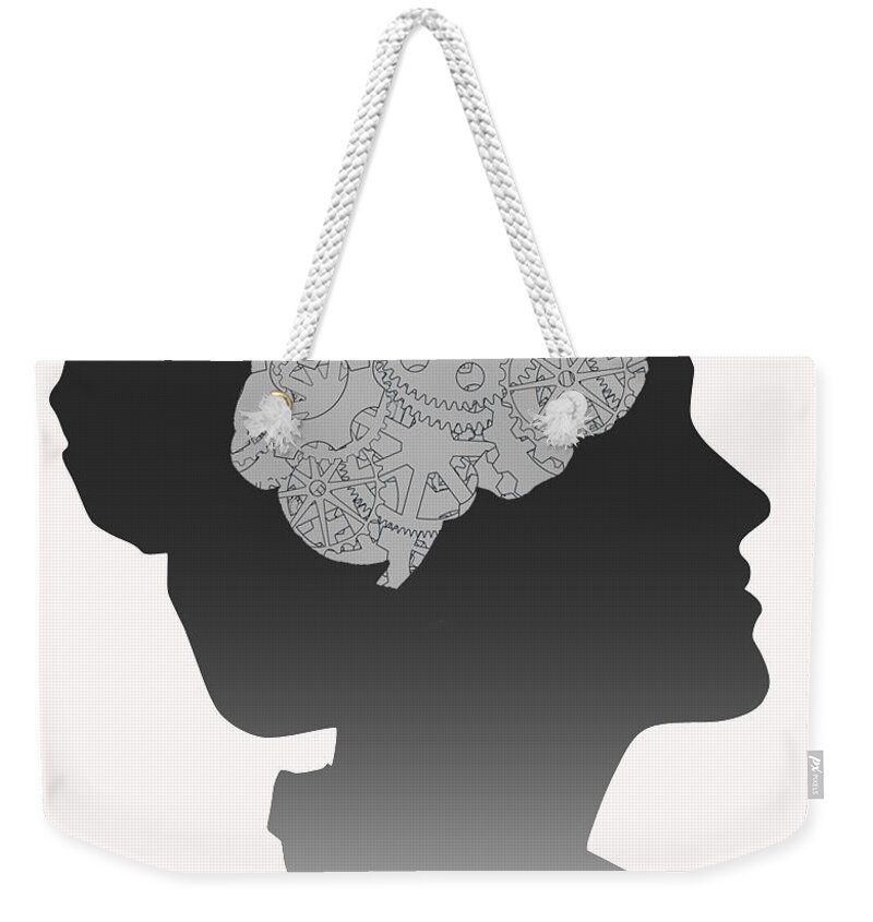 Illustration Weekender Tote Bag featuring the photograph Cerebral Activity In Woman #1 by Gwen Shockey