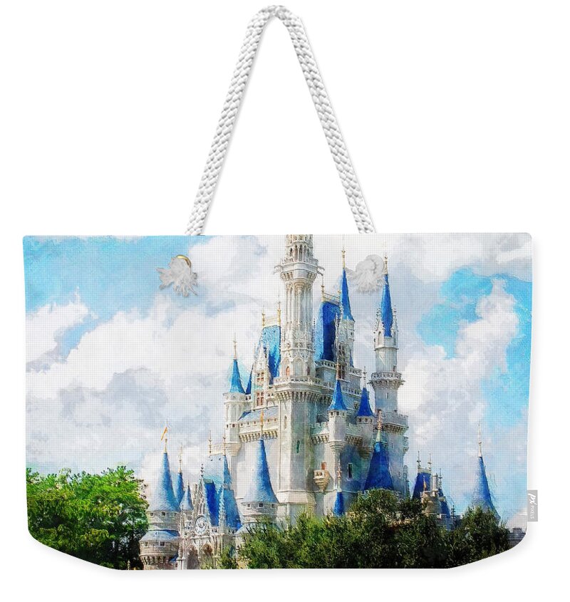 Castle Weekender Tote Bag featuring the painting Cinderella Castle #1 by Sandy MacGowan