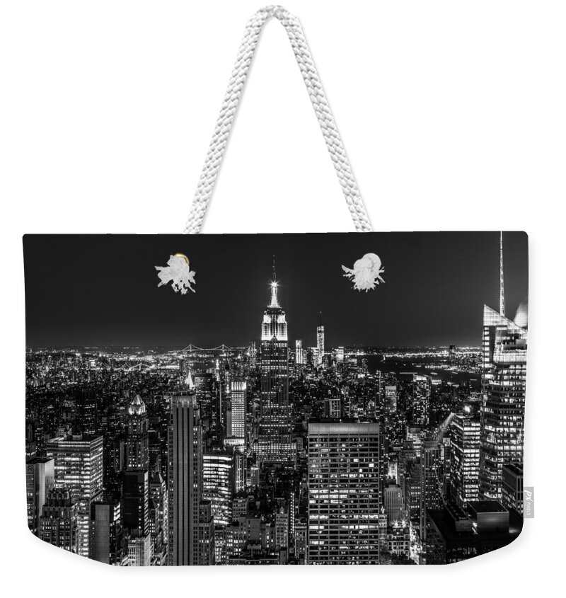 America Weekender Tote Bag featuring the photograph City Lights #2 by Mihai Andritoiu