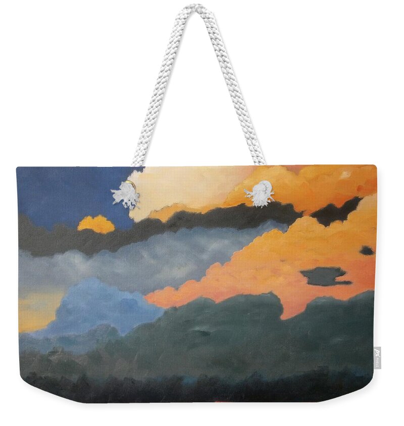 Landscape Weekender Tote Bag featuring the painting Cloud Rising #1 by Gary Coleman