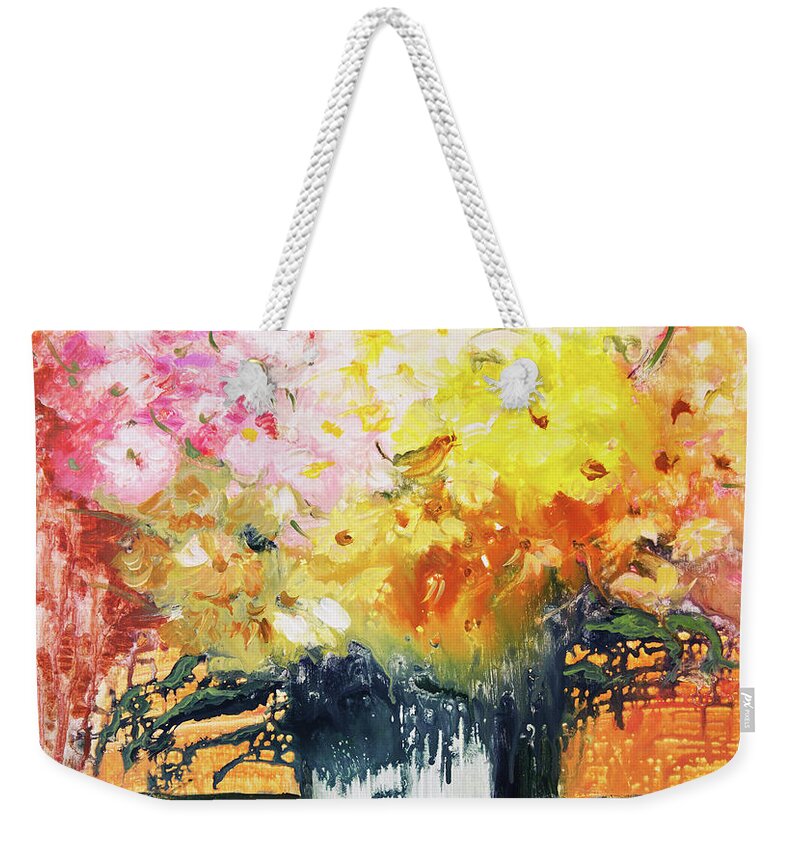 Art Weekender Tote Bag featuring the digital art Composition Of Flowers #1 by Balticboy