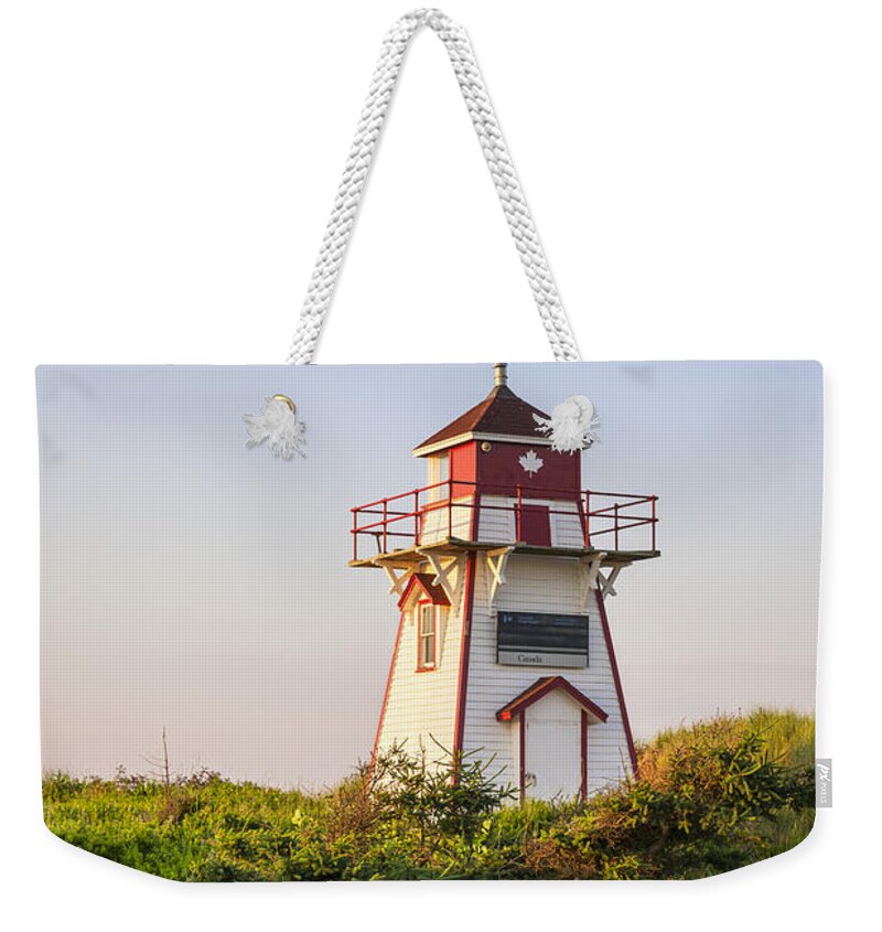 Lighthouse Weekender Tote Bag featuring the photograph Covehead Harbour Lighthouse 1 by Elena Elisseeva