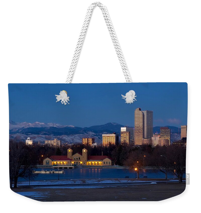 City Park Weekender Tote Bag featuring the photograph Denver City Park in the Winter #1 by Ronda Kimbrow