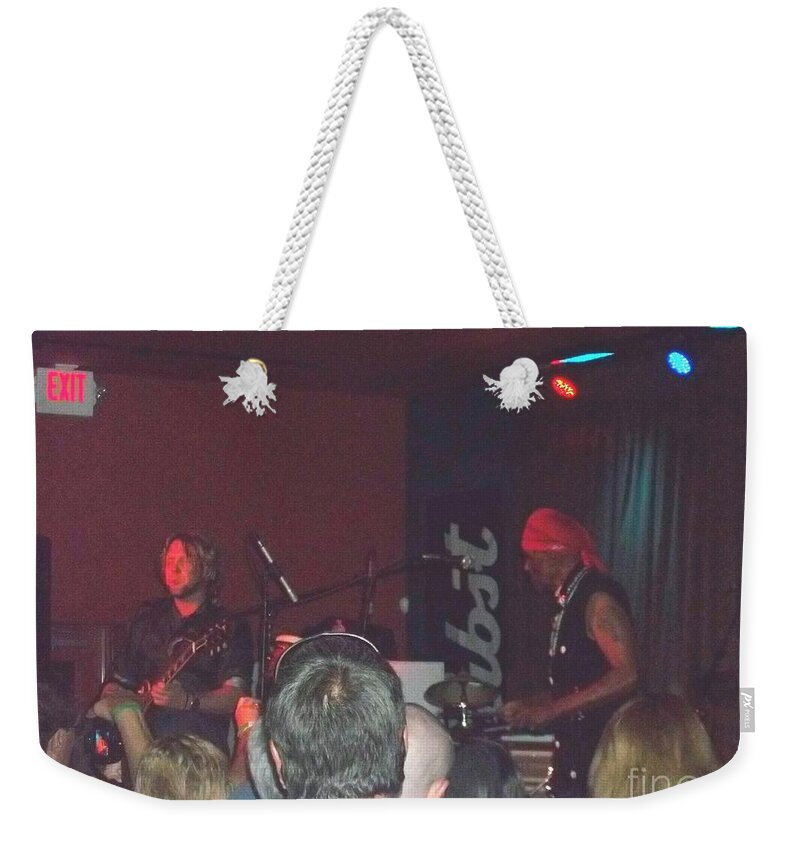  Weekender Tote Bag featuring the photograph Devon Allman and Cyril Neville by Kelly Awad