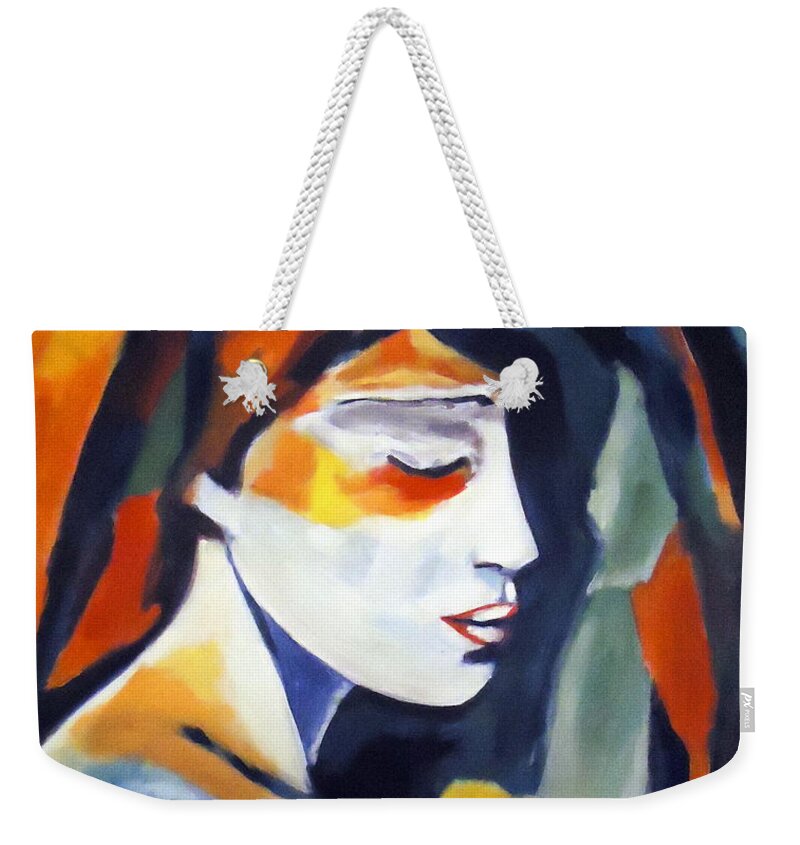 Nude Figures Weekender Tote Bag featuring the painting Devotional Journey by Helena Wierzbicki